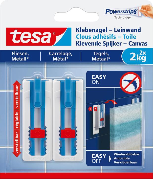 Produktbild tesa Klebenagel für Fliesen & Metall, ideal für Leinwand & Keilrahmen