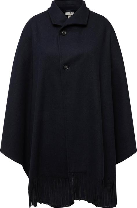 Actual product image Ulla Popken Fringed Hem Wool Blend Poncho (50, 52, 54, 56)