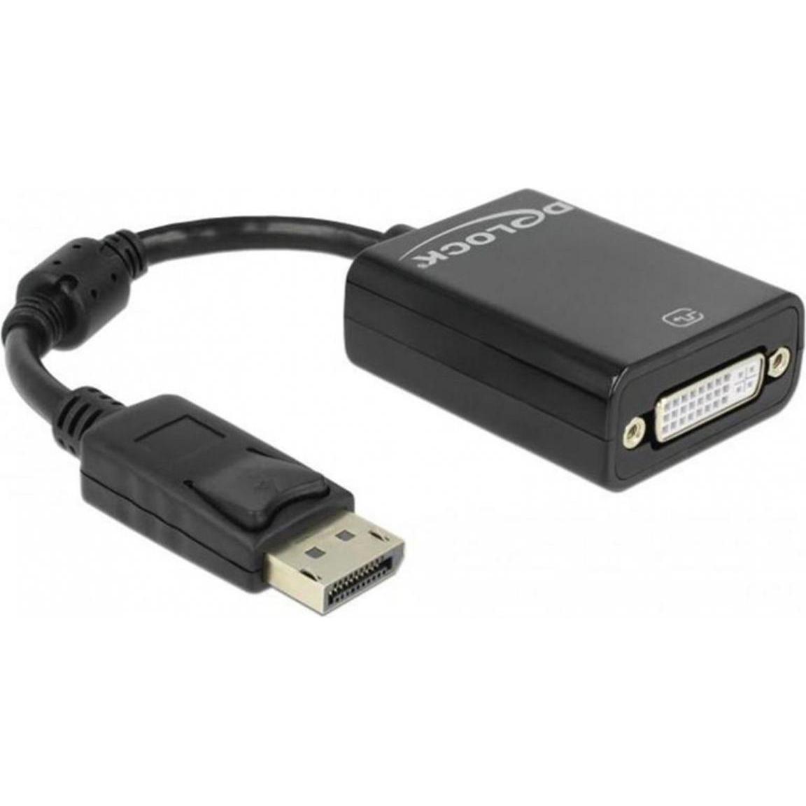 Delock DP zu (DVI, 12 cm), Data + Video Adapter, Schwarz