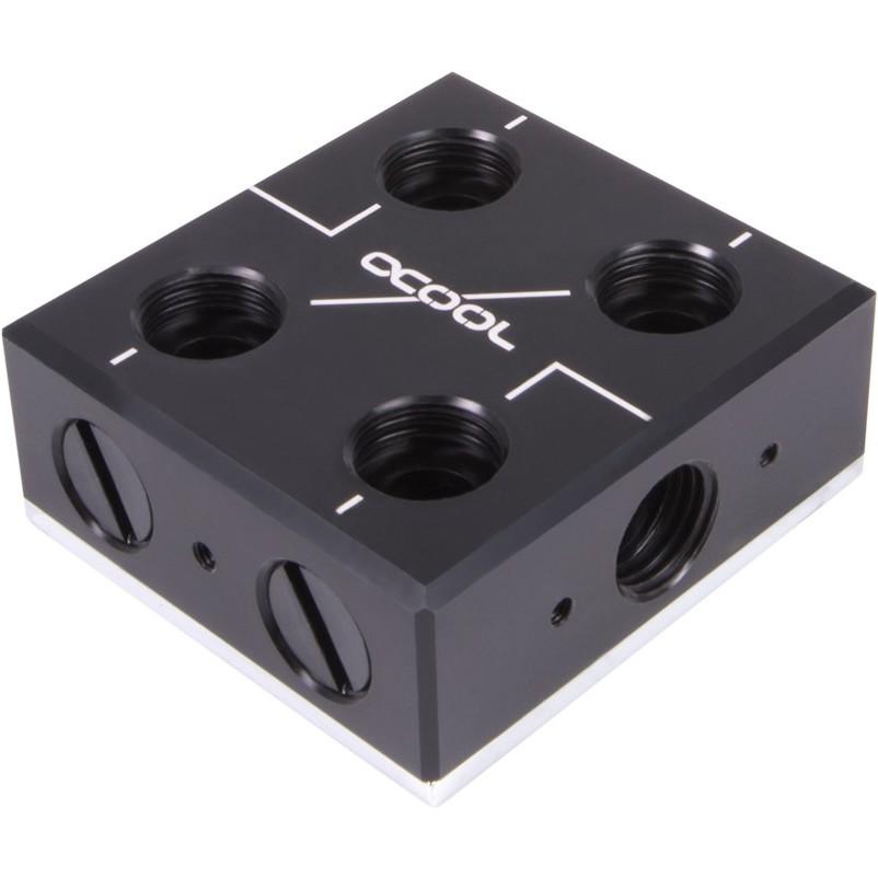 Alphacool ES Distro Plate C2, Wasserkühlung Anschluss, Schwarz