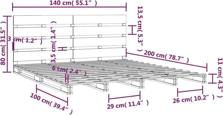Image du produit vidaXL Bettrahmen (140 x 200 cm)
