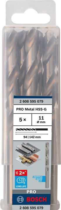 Image du produit Bosch Professional Zubehör Foret hélicoïdal PRO Metal HSS-G, 11 x 94 x 142 mm (11 mm)