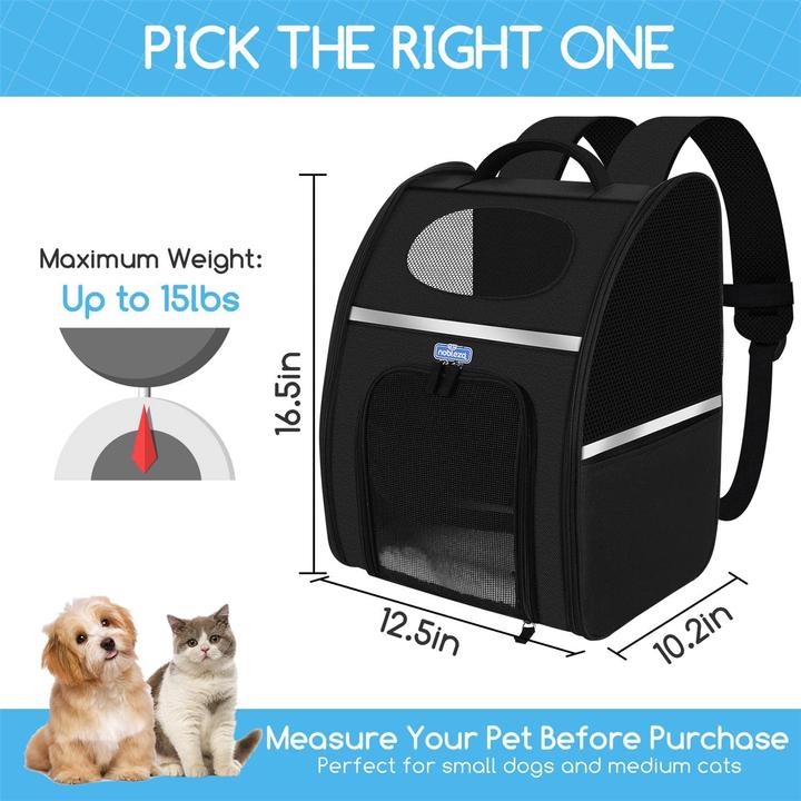 Produktbild Nobleza Rucksack für Hunde und Katzen (Hund, Katze, Atmungsaktiv)