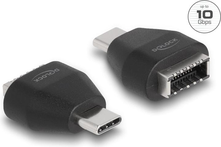 Produktbild Delock Adapter USB Type-C Stecker zu USB 3.2 Key A Buchse schwarz (USB Typ-C, USB-A, 2.65 cm)