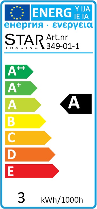 Energy Label Star Trading New Generation Classic (E14, 2.30 W, 70 lm, 1 x, A)