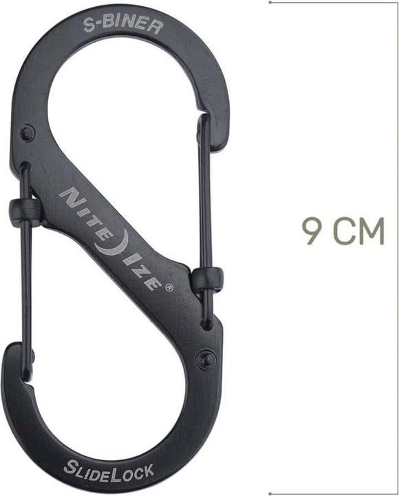 Produktbild Nite Ize Karabiner S-Biner SlideLock #4 Edelstahl Schwarz (LSB4-01-R3)