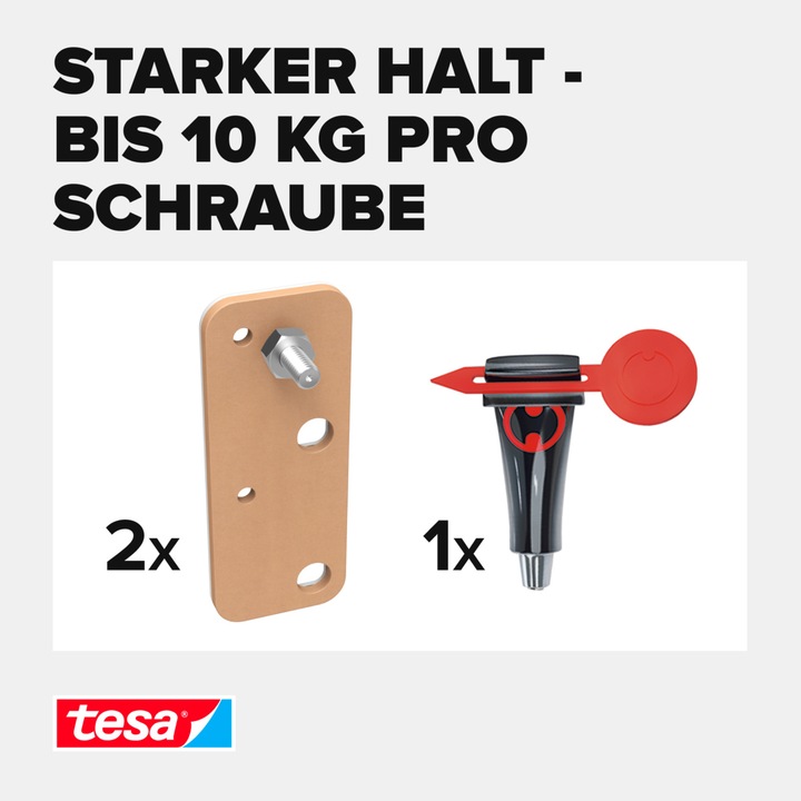 Produktbild tesa Klebeschraube für Mauerwerk & Stein, viereckig