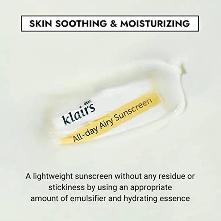 Image du produit Klairs All-day Airy Sunscreen (Crème solaire, SPF 50+, 50 ml)