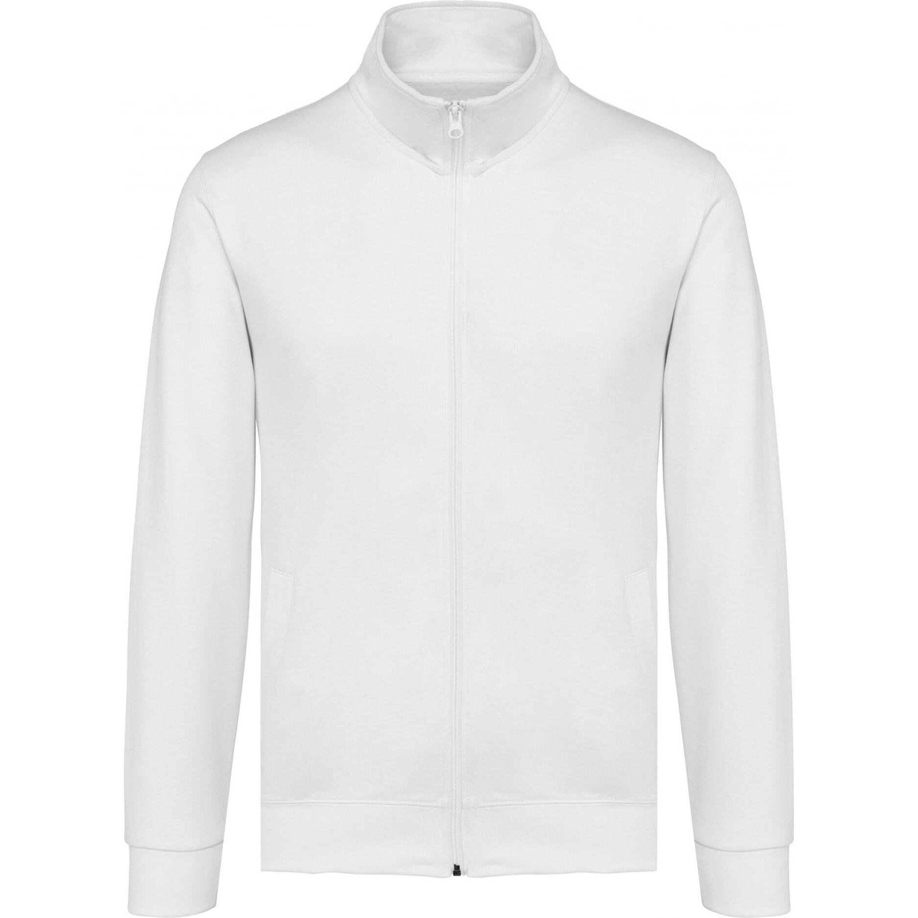 Kariban, Herren, Jacke, Fleecejacke mit Reissverschluss (S), Weiss, S