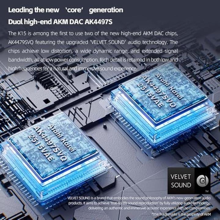 Actual product image FiiO K15 (USB-DAC, Tone control, USB host, Display, gain switch, Bluetooth)