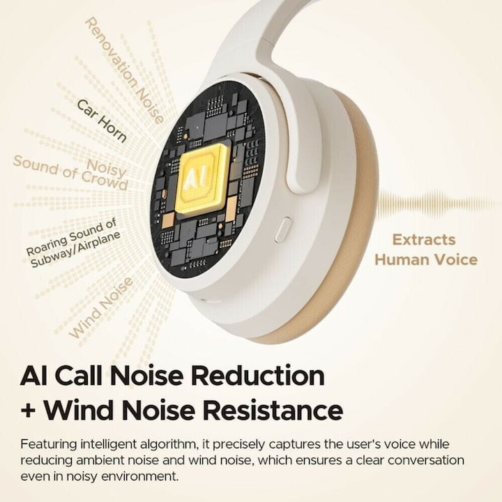 Actual product image Soundpeats Space Pro overhead headset beige (Wireless)