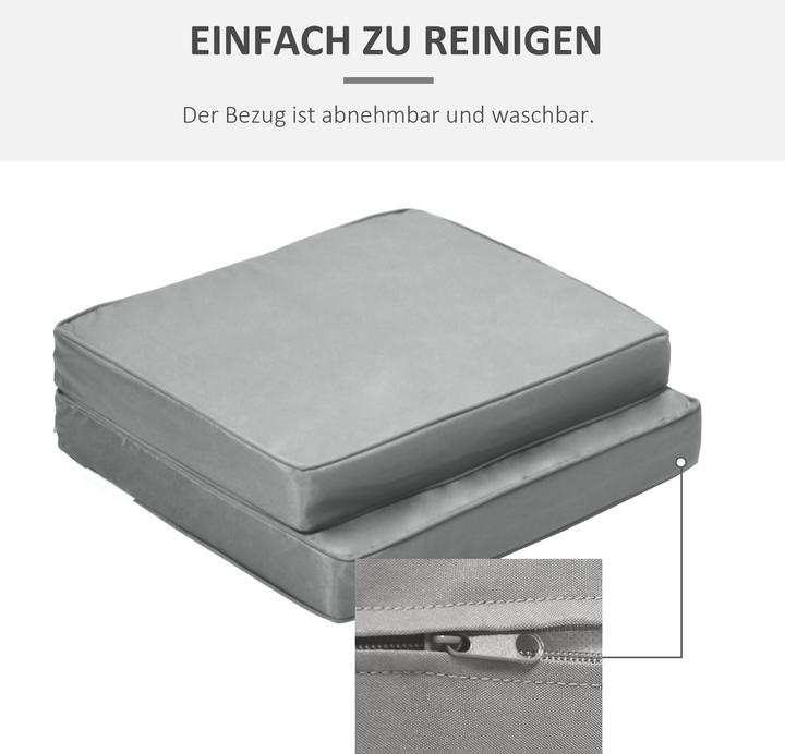 Produktbild Outsunny Sitzkissen-Set Polyester Hellgrau (56 x 52 cm)