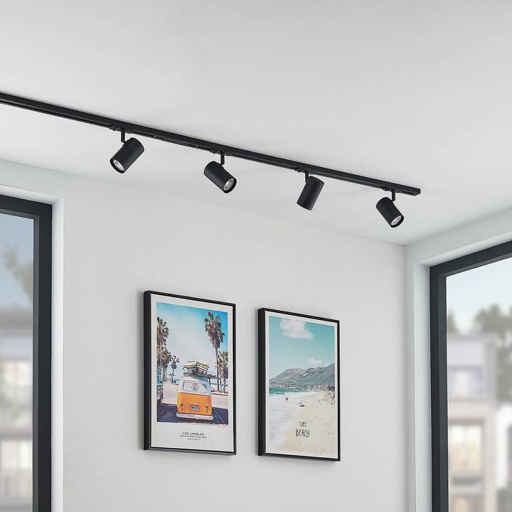 Produktbild Lindby Ties 1-Phasen-Schienensystem 4-fl. schwarz