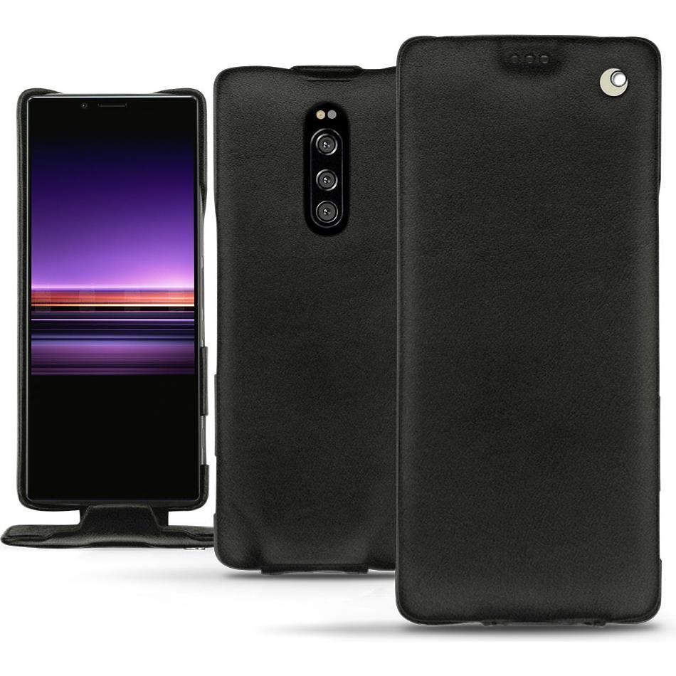 Noreve Lederschutzhülle vertikal (Sony Xperia 1), Smartphone Hülle, Schwarz