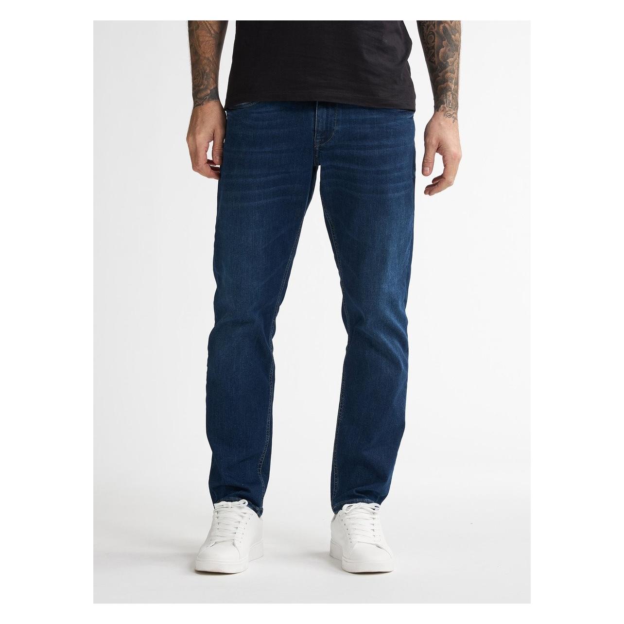 Petrol, Herren, Jeans, Industries - Heren Russel Regular Tapered Fit Jeans - Blauw - Maat W32L32, Blau, (32)