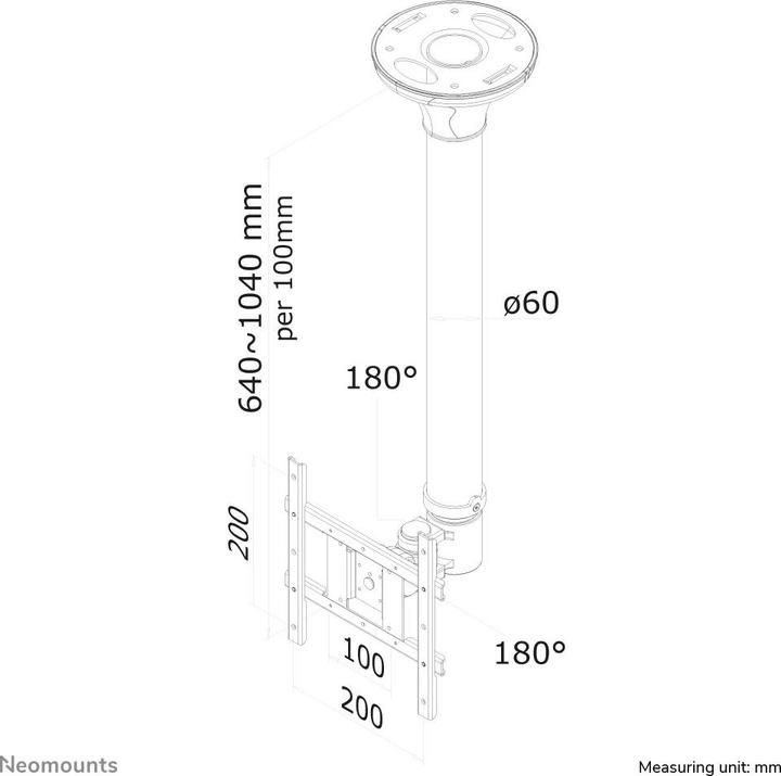 Image du produit Neomounts Fpma-C200 (Plafond, 40", 20 kg)