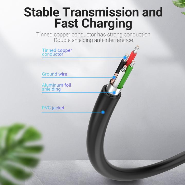 Image du produit Vention Câble USB 2.0 Type-A/Mini USB Type-B noir - 1,5m (1.50 m, USB 2.0)