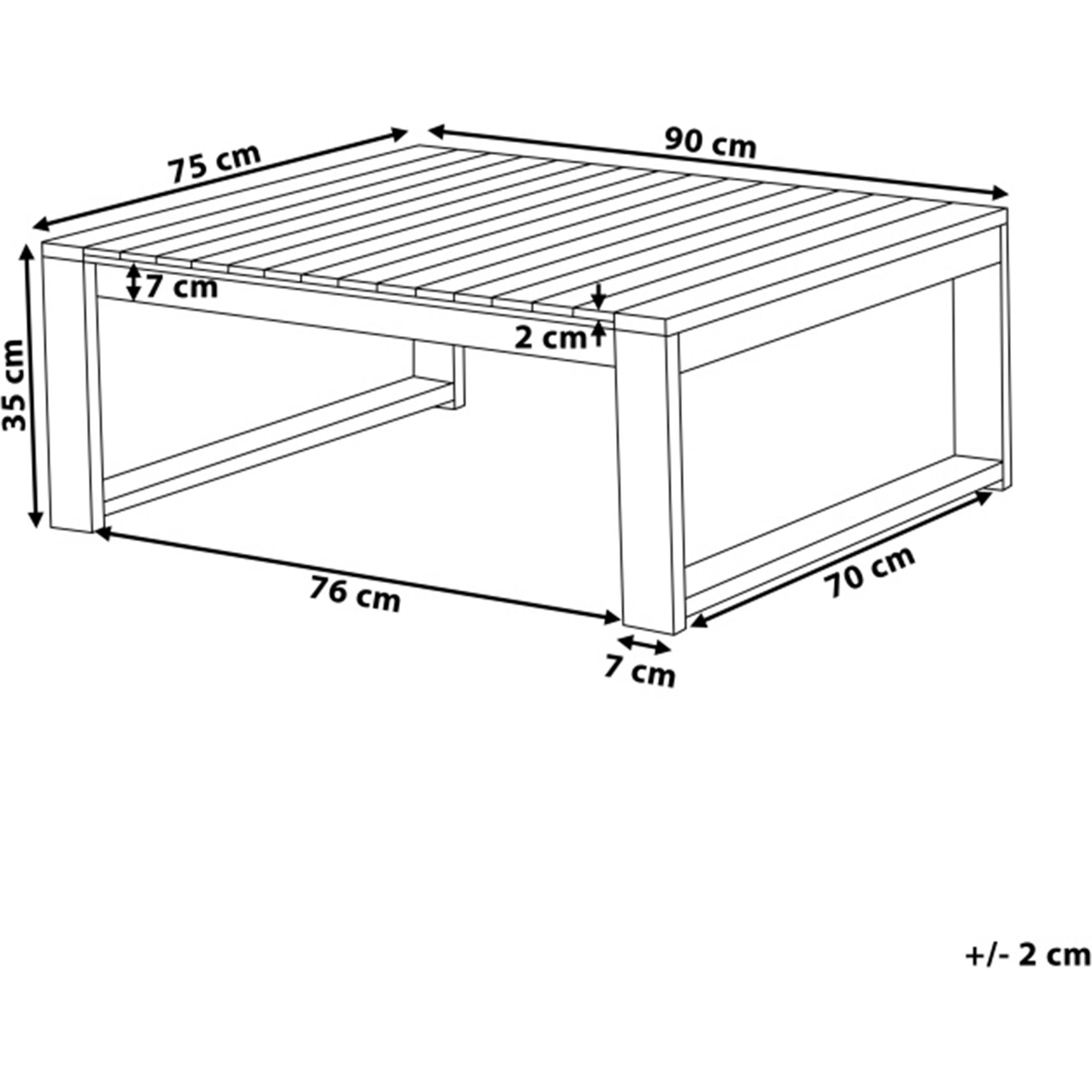 Thumbnail - Beliani, Gartenbeistelltisch + Gartenservierwagen, Timor