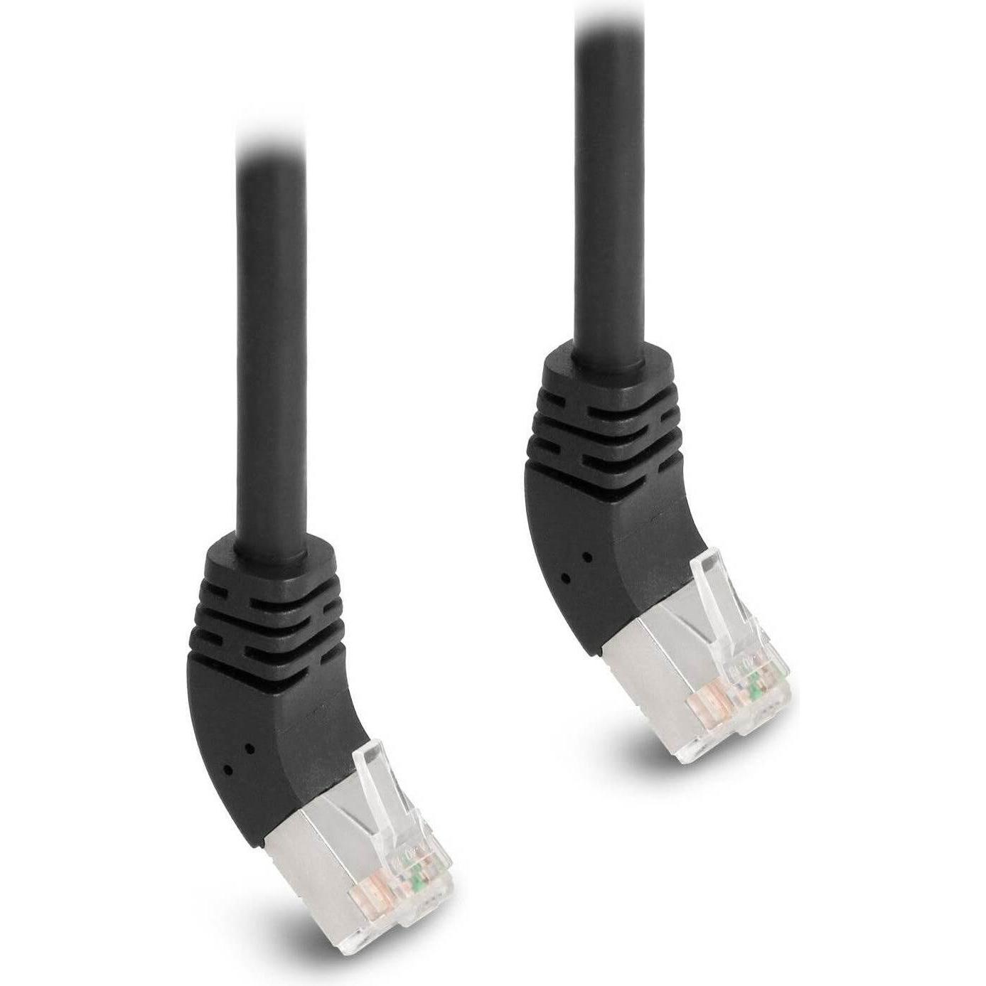 Thumbnail - Delock Patchkabel 45° oben gewinkelt Cat 6A, S/FTP, 3 m, Schwarz (S/FTP, CAT6a, 3 m), Netzwerkkabel