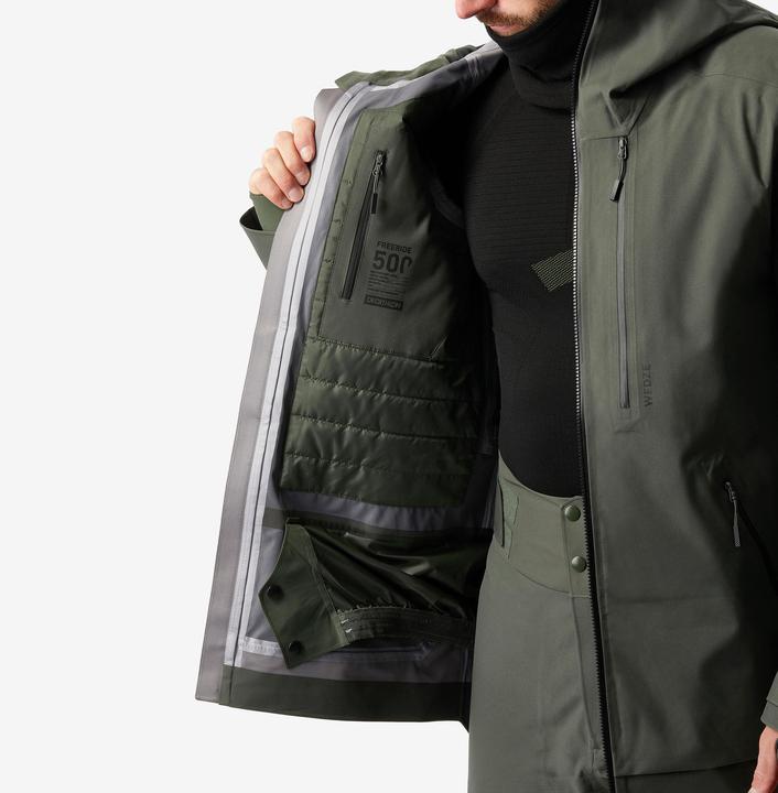 Produktbild Wedze Skijacke Herren warm und atmungsaktiv - FR500 dunkelgrün (S)