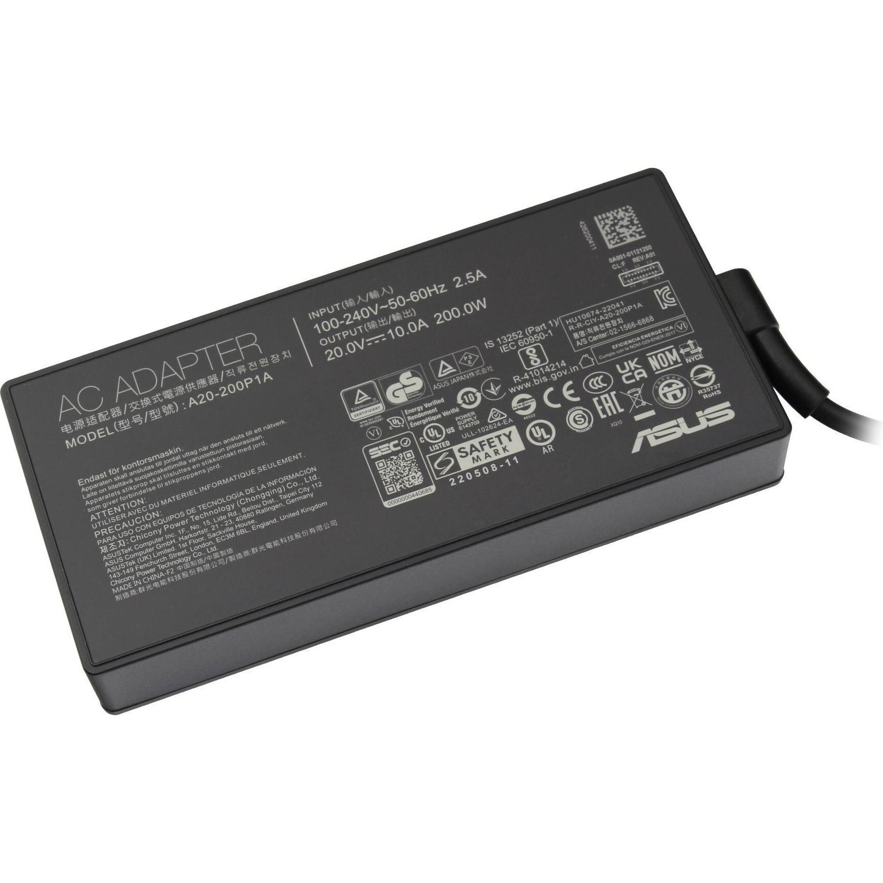 ASUS 0A001-01120900 (200 W), Notebook Netzteil, Schwarz