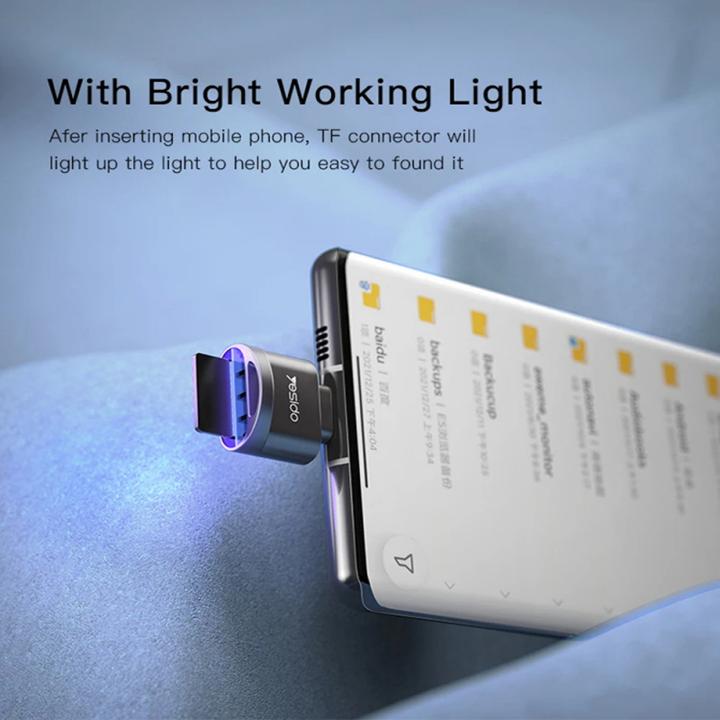 Produktbild Yesido - Card Reader (GS19) - OTG Adapter, Type-C to TF Card - Grey (USB-C)