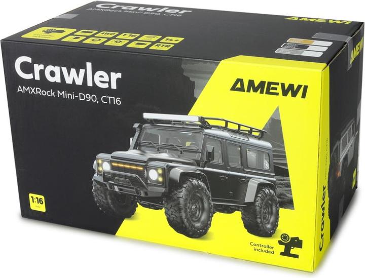 Produktbild Amewi RC Crawler Mini-D90 AMXRock 4WD 1:16 RTR grau (RTR Ready-to-Run)