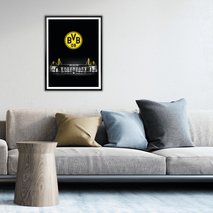 Produktbild Borussia Dortmund BVB Signal Iduna Park bei Nacht Emblem (24 x 30 cm)