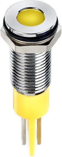 Produktbild RS PRO 8mm flush long bezel LED, yellow 24Vdc