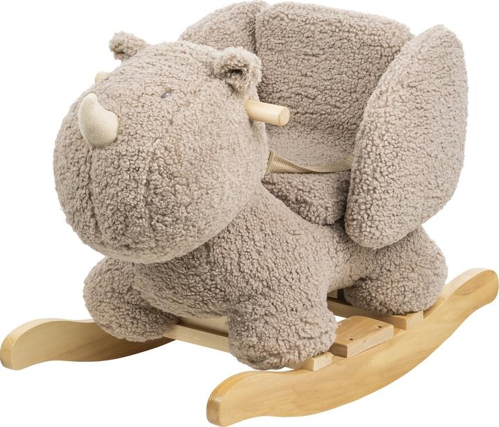 Nattou Zartes Schaukel-Nashorn aus Teddy-Stoff mit Sicherheitsgurt