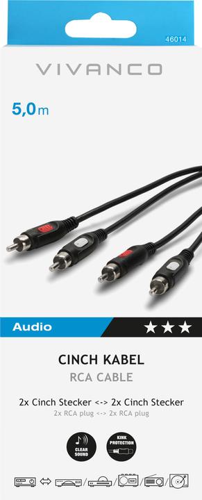 Produktbild Vivanco Audiokabel (5 m, Cinch Kabel)