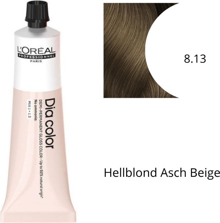 Actual product image L'Oréal Professionnel Dia Colour 8.13 Light Blonde Ash Beige - 60ml (Light blonde ash beige)