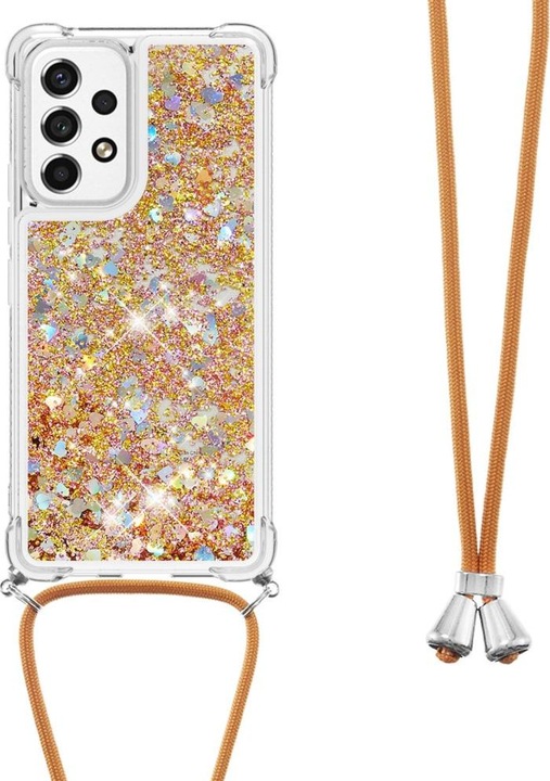 Cover-Discount Galaxy A53 5G - Hülle mit Umhängeband gold