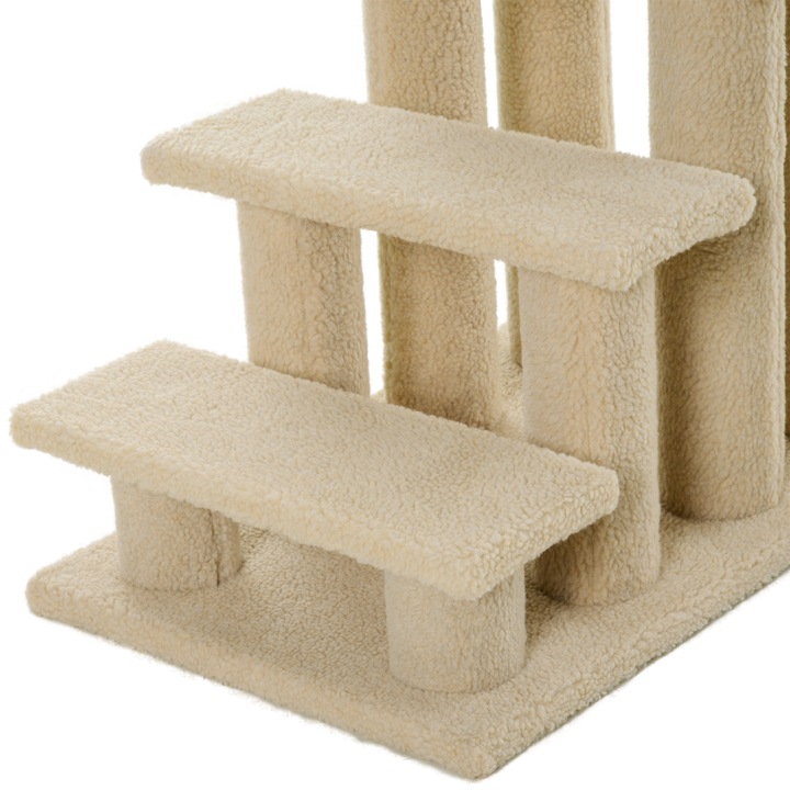 Image du produit PawHut Escalier pour chats avec 4 marches (60 cm, Blanc crème)