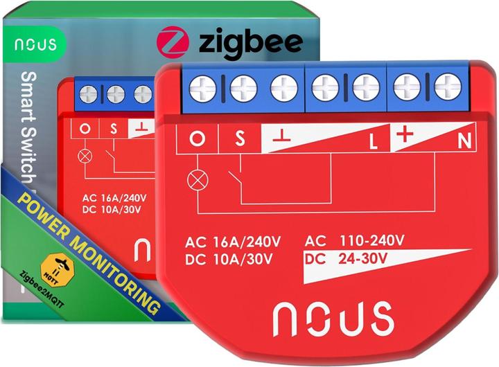 Actual product image Nous B2Z Switch actuator ZigBee PM 1 channel / 16A / ZigBee3.0 / Measurement (Switch actuator)