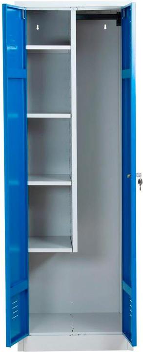 Produktbild Gürkan Putzmittelschrank 104432 lichtgrau, enzianblau 60,0 x 50,0 x 180,0 cm, aufgebaut (60 x 50 x 180 cm)