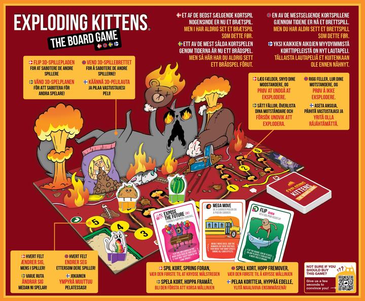 Actual product image Exploding Kittens The Board Game (Nordic) (Danish, Finnish, Norwegian, Swedish, 2 - 6 Players)
