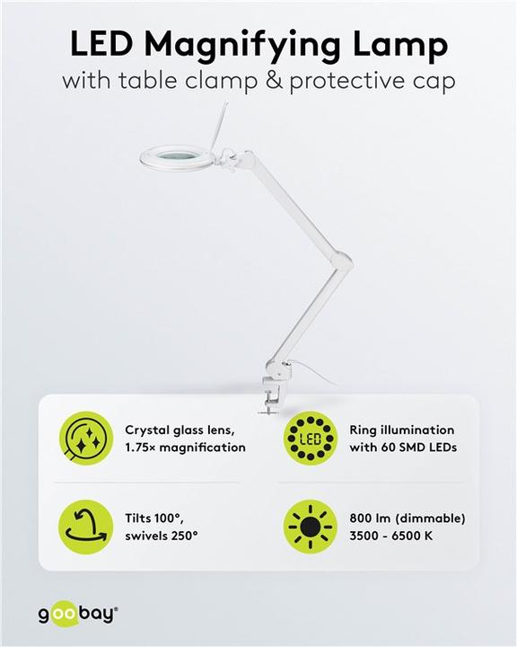 Produktbild Goobay LED-Klemm-Lupenleuchte, 10 W