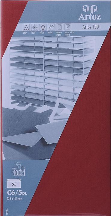 Actual product image Artoz 1001 Envelopes wine red (C6/5, 1x)