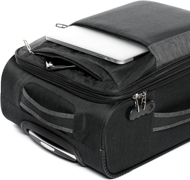 Produktbild Fergé Kofferset Weichschale 3-teilig Schwarz Dunkelgrau (110 l, M (50 - 90l), L (90 - 115l), XL (ab 115l))