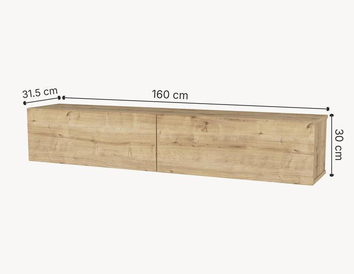 Produktbild En.Casa TV-Lowboard hängend Nolven 160x32x30 cm Eicheoptik (160 x 31.50 x 30 cm)