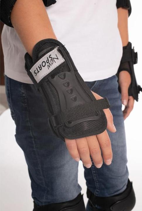 Productafbeelding New Sports Beschermerset zwart, maat XS tot 25 kg (XS, Polsbeschermers, Kniebrace, Ellebogen, 6 stuk)