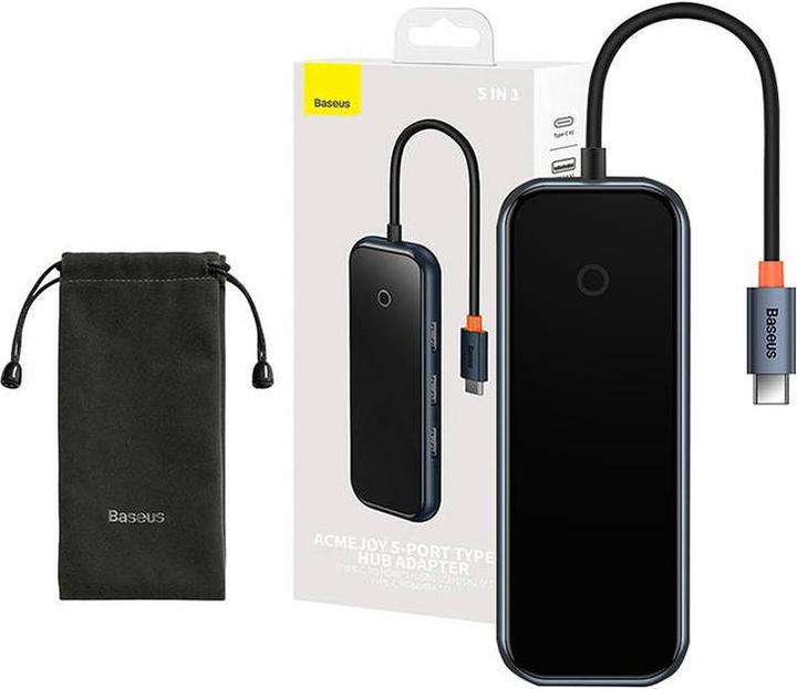Produktbild Baseus AcmeJoy 5-Port Type-C HUB AdapterType-C to HDMI*1+USB3.0*2+USB2.0*1+Type-C PD&Data *1Dark Gray (USB-C, 5 Ports)