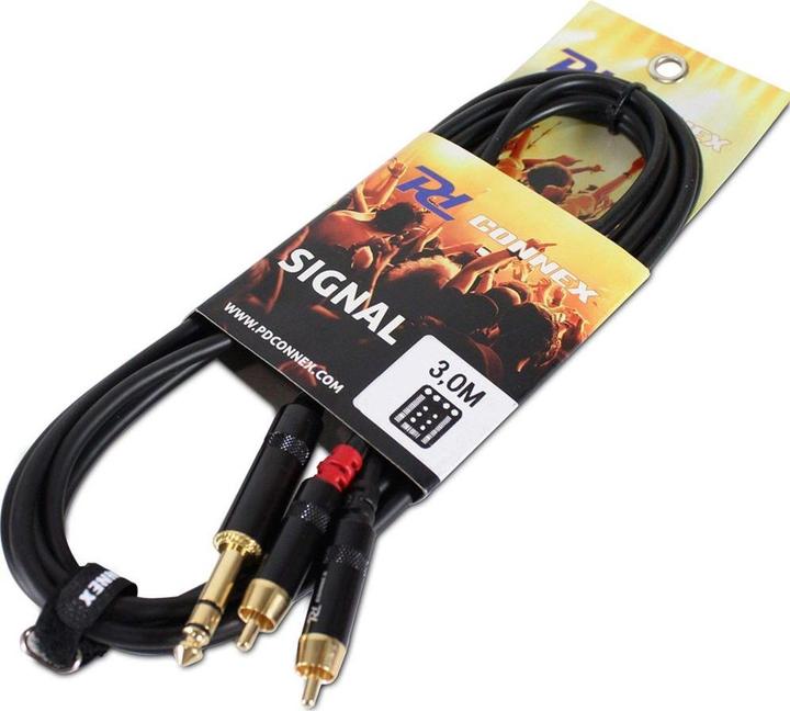 Image du produit PD Connex CX84-3 Jack 6,3mm, femelle - Cinch 3 m (3 m, Câbles Cinch)