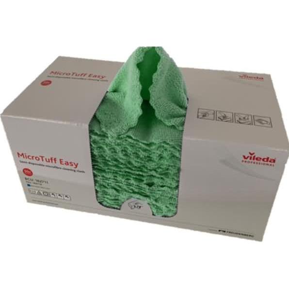 Vileda Microfasertuch MicroTuff Easy 30x30cm grün VE=50 Stück, Reinigungsutensil, Grün