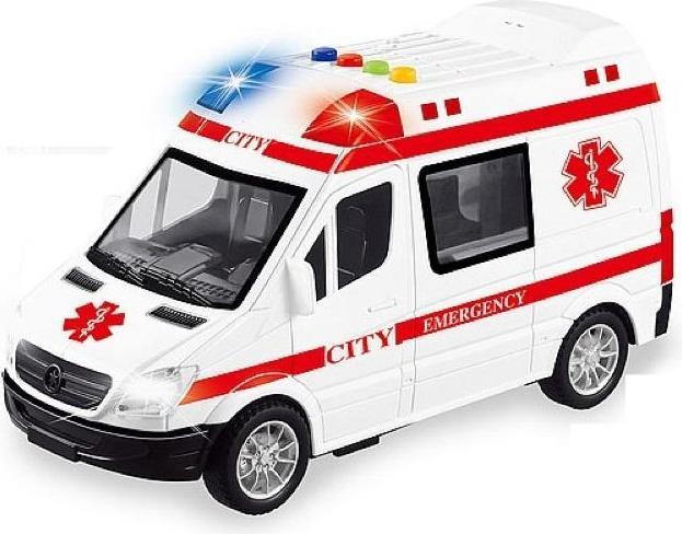 Actual product image Adar Krankenwagen mit aufklappbaren Türen, Licht, Ton