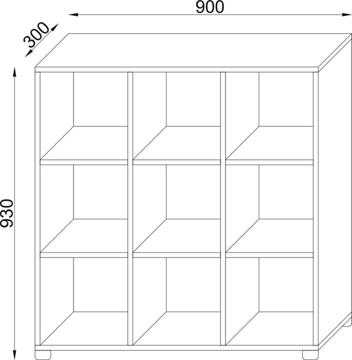 Produktbild VCM Holz Raumteiler Stand Regal Benas 3x3 (90 x 30 x 93 cm)