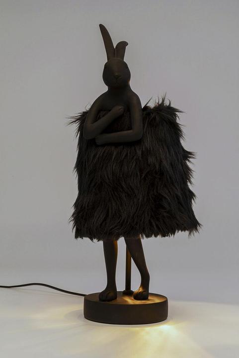 Produktbild Kare Design Tischleuchte Animal Rabbit Fur Schwarz/Gold 50cm (E14)