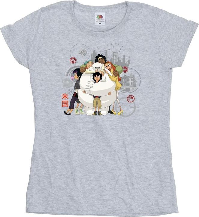 Actual product image Disney Womens/Ladies Big Hero 6 Baymax Group Hug Cotton T-Shirt (L)