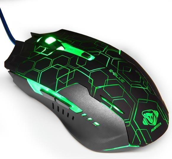 Actual product image Blue Auroza Hexagon Mouse (EMS636BKCA-IU) (Cable)